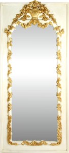 Miroir mural baroque Casa Padrino couleur crème / or antique 85 x H. 190 cm - Magnifique miroir baroque avec de belles décorations Miroir mural baroque Casa Padrino couleur crème / or antique 85 x H. 190 cm - Magnifique miroir baroque avec de belles décorations