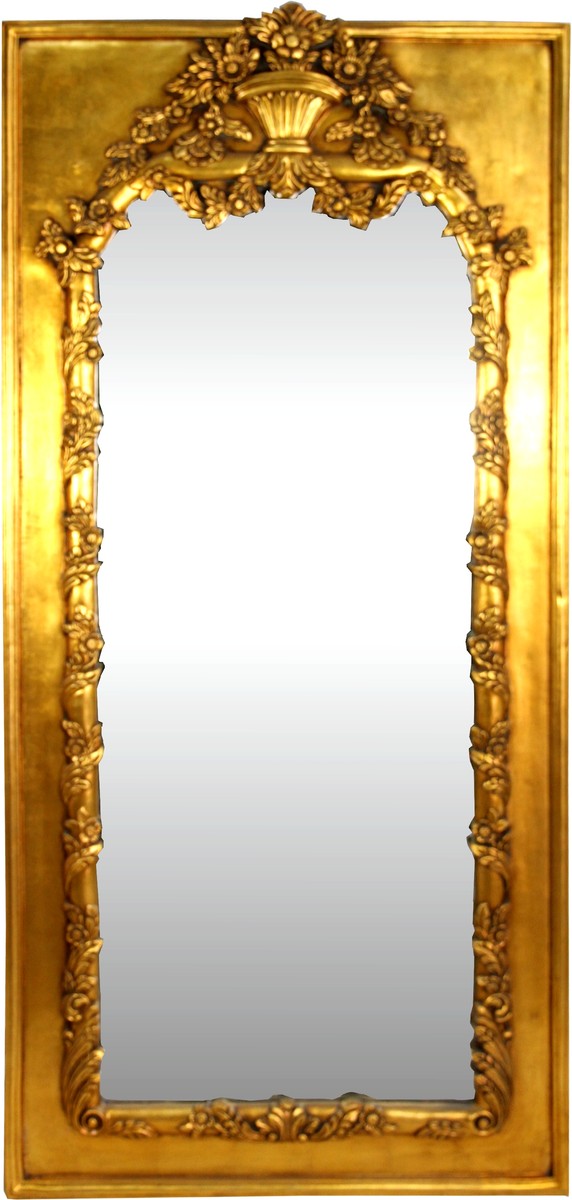 Miroir mural Casa Padrino Baroque or antique 85 x H. 190 cm - Magnifique miroir baroque avec de belles décorations Miroir mural Casa Padrino Baroque or antique 85 x H. 190 cm - Magnifique miroir baroque avec de belles décorations