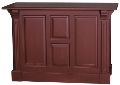 Casa Padrino bancone bar in stile country bordeaux rosso 140 x 68 x H. 95 cm - Bancone Bar in Legno Massello con Porte e 2 Cassetti - Mobili in Stile Country