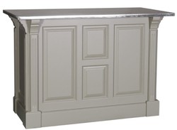 Casa Padrino bancone bar in stile country grigio / argento 140 x 68 x H. 95 cm - Bancone Bar in Legno Massello con Piano Zincato