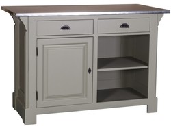 Casa Padrino bancone bar in stile country grigio / argento 140 x 68 x H. 95 cm - Bancone Bar in Legno Massello con Piano Zincato