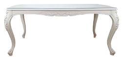 Casa Padrino tavolo da pranzo barocco di lusso bianco 240 x 100 x H. 81 cm - Tavolo da Pranzo con Lastra di Vetro - Mobili per Alberghi e Ristoranti - Made in Italy Casa Padrino tavolo da pranzo barocco di lusso bianco 240 x 100 x H. 81 cm - Tavolo da Pranzo con Lastra di Vetro - Mobili per Alberghi e Ristoranti - Made in Italy