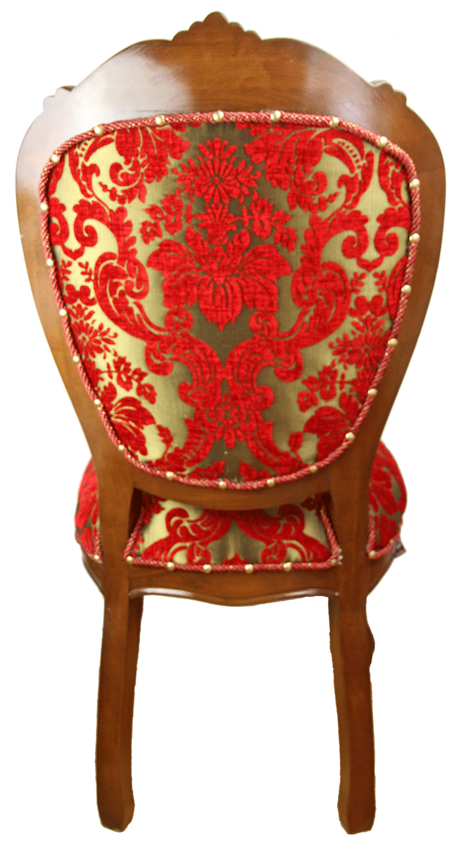 Casa Padrino silla de comedor barroco de lujo rojo / oro / marrón aspecto antiguo 54 x 57 x H. 107 cm - Muebles de Hotel de Lujo - Hecho en Italia Casa Padrino silla de comedor barroco de lujo rojo / oro / marrón aspecto antiguo 54 x 57 x H. 107 cm - Muebles de Hotel de Lujo - Hecho en Italia