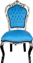 Casa Padrino Baroque Dining Chair Turquesa / Plata - Baroque Furniture Chairs Interior Casa Padrino Baroque Dining Chair Turquesa / Plata - Baroque Furniture Chairs Interior