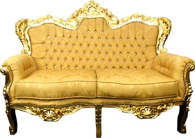 Divano a 2 posti barocco Casa Padrino Fantasia oro / Oro con strass Bling Bling - Mobili per soggiorno in stile antico Divano a 2 posti barocco Casa Padrino Fantasia oro / Oro con strass Bling Bling - Mobili per soggiorno in stile antico