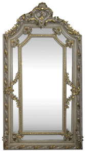 Casa Padrino baroque wall mirror cream antique style / gold 115 x H. 215 cm - Magnificent Baroque Mirror with Beautiful Decorations - Furniture in Baroque Style