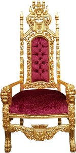 Casa Padrino baroque throne armchair bordeaux red pattern / gold - Handmade royal armchair - Wedding armchair - Giant armchair - Magnificent baroque furniture Casa Padrino baroque throne armchair bordeaux red pattern / gold - Handmade royal armchair - Wedding armchair - Giant armchair - Magnificent baroque furniture