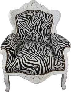 Casa Padrino Sillón barroco King Zebra / White - Muebles de estilo antiguo Negro Blanco Casa Padrino Sillón barroco King Zebra / White - Muebles de estilo antiguo Negro Blanco