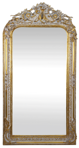 Casa Padrino specchio barocco a parete oro / bianco 85 x H. 160 cm - Specchio Barocco con Bellissimi Ornamenti - Mobili Barocchi Casa Padrino specchio barocco a parete oro / bianco 85 x H. 160 cm - Specchio Barocco con Bellissimi Ornamenti - Mobili Barocchi