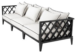 Casa Padrino Luxus Sofa Ocean Club Mattschwarz / Weiß