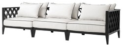 Casa Padrino Luxus Sofa Ocean Club Mattschwarz / Weiß