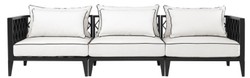 Casa Padrino Luxus Sofa Ocean Club Mattschwarz / Weiß