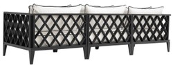 Casa Padrino Luxus Sofa Ocean Club Mattschwarz / Weiß