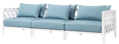 Casa Padrino Luxus Sofa Ocean Club Weiß / Hellblau
