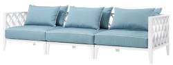 Casa Padrino Luxus Sofa Ocean Club Weiß / Hellblau