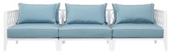 Casa Padrino Luxus Sofa Ocean Club Weiß / Hellblau