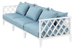 Casa Padrino Luxus Sofa Ocean Club Weiß / Hellblau