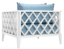 Casa Padrino sillón de lujo con cojines blanco / azul claro 96,5 x 93,5 x H. 68,5 cm - Muebles de Salón