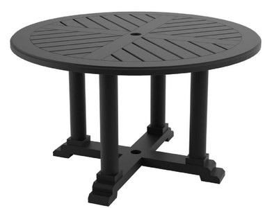 Casa Padrino Luxus Esstisch Bell Rive Ø 130 cm Mattschwarz