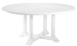 Casa Padrino luxury dining table white Ø 160 x H. 75 cm - Round Kitchen Table Made of High Quality Durable Aluminum - Garden Table