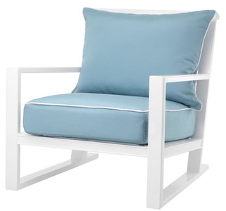 Casa Padrino Luxus Sessel Como Weiß / Hellblau