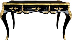 Casa Padrino Barock Sekretär Schreibtisch Schwarz Gold Secretary Desk Writing Black Gold Baroque Antik Antique Style Möbel Furniture Interior