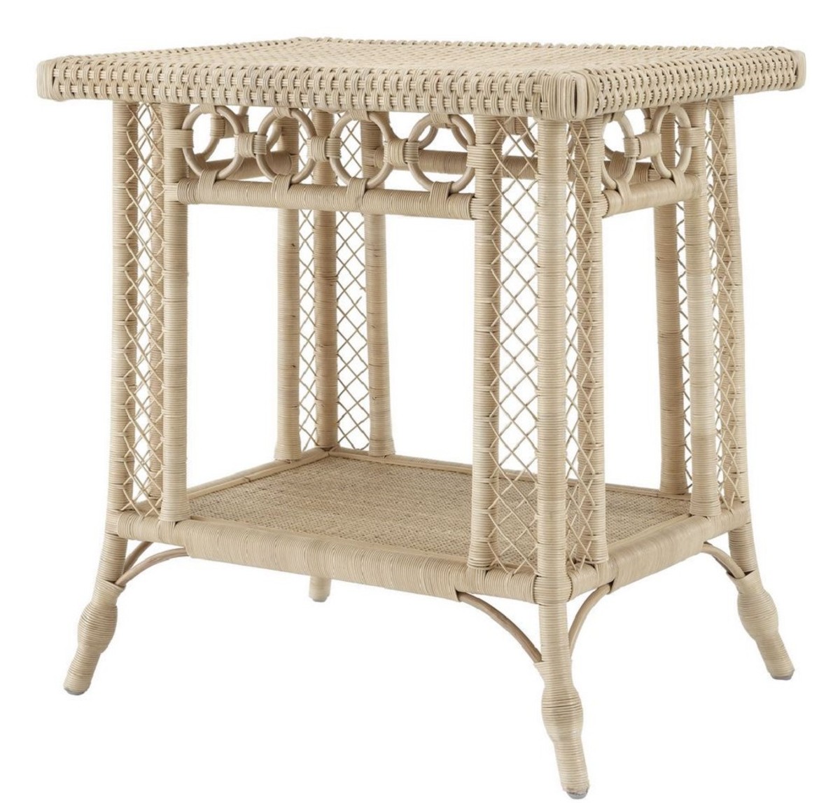 Casa Padrino table d'appoint de luxe en rotin naturel 75 x 55 x H. 77 cm - Mobilier de Salon de Luxe