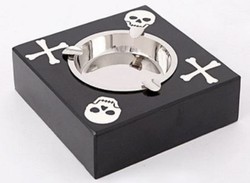 Casa Padrino cendrier design noir / argent 16 x 16 x H. 6 cm - Accessoires Déco