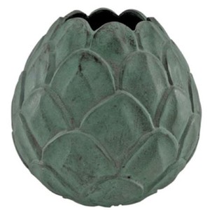 Casa Padrino vaso in alluminio verde menta Ø 29 x H. 28 cm - Vaso per Fiori Decorativo a Forma di Ananas