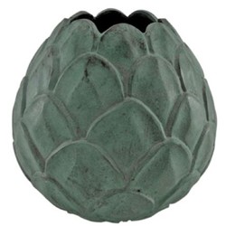 Casa Padrino vaso in alluminio verde menta Ø 29 x H. 28 cm - Vaso per Fiori Decorativo a Forma di Ananas