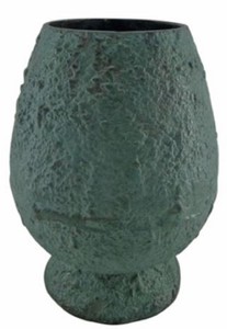 Casa Padrino Vaso Deco Verde Menta Ø 21 x H. 29 cm - Vaso per Fiori Rotondo in Alluminio - Accessori Decorativi