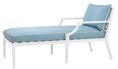 Casa Padrino Luxus Chaiselongue Bella Vista Weiß / Hellblau