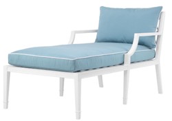 Casa Padrino chaise longue de lujo blanco / azul claro 68,5 x 157 x H. 79 cm - Sillón Reclinable de Aluminio Duradero de Alta Calidad - Muebles de Sala - Muebles de Jardín - Muebles de Gastronomía