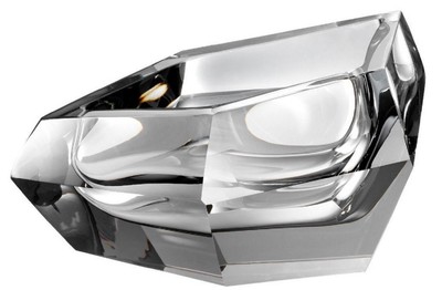 Casa Padrino Luxury Crystal Glass Bowl Gray 22 x 14 x H. 10.5 cm - Designer Deco Bowl - Decorative Accessories