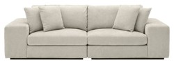 Casa Padrino Luxus Wohnzimmer Sofa Vista Grande Sandfarben / Schwarz