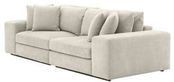 Casa Padrino Luxus Wohnzimmer Sofa Vista Grande Sandfarben / Schwarz