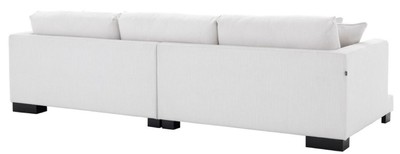 Casa Padrino Luxus Wohnzimmer Sofa mit Kissen Weiß / Schwarz 284 x 110 x H. 85 cm - Wohnzimmer Möbel - Luxus Kollektion