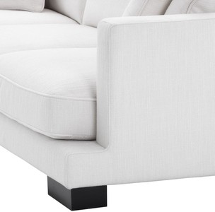 Casa Padrino Luxus Wohnzimmer Sofa mit Kissen Weiß / Schwarz 284 x 110 x H. 85 cm - Wohnzimmer Möbel - Luxus Kollektion