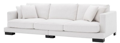 Casa Padrino sofá de sala de estar de lujo con cojines blanco / negro 284 x 110 x H. 85 cm - Muebles de Sala de Estar - Colección de Lujo