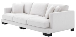 Casa Padrino sofá de sala de estar de lujo con cojines blanco / negro 284 x 110 x H. 85 cm - Muebles de Sala de Estar - Colección de Lujo