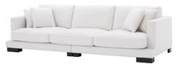 Casa Padrino sofá de sala de estar de lujo con cojines blanco / negro 284 x 110 x H. 85 cm - Muebles de Sala de Estar - Colección de Lujo