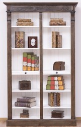Casa Padrino Landhausstil Bücherschrank Wohnzimmerschrank Braun / Weiß
