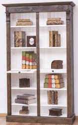 Casa Padrino Landhausstil Bücherschrank Wohnzimmerschrank Braun / Weiß