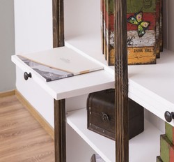 Casa Padrino Landhausstil Bücherschrank Wohnzimmerschrank Braun / Weiß