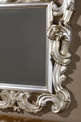 Casa Padrino espejo de pared barroco de lujo plata 86 x 8 x A. 114 cm - Espejo Suntuoso de Estilo Antiguo con Hermosos Adornos - Calidad de Lujo - Hecho en Italia