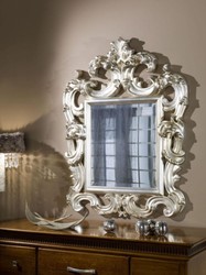 Casa Padrino espejo de pared barroco de lujo plata 86 x 8 x A. 114 cm - Espejo Suntuoso de Estilo Antiguo con Hermosos Adornos - Calidad de Lujo - Hecho en Italia