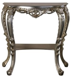 Casa Padrino Luxury Baroque Console Silver 86 x 29 x H. 83 cm - Sumptuous Antique Style Console Table with Beautiful Ornaments - Luxury Quality - Made in Italy