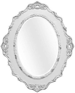 Casa Padrino specchio da parete barocco di lusso grigio chiaro / argento 84 x 4 x H. 104 cm - Specchio Ovale in Stile Antico - Prezioso e Magnifico
