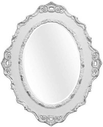Casa Padrino specchio da parete barocco di lusso grigio chiaro / argento 84 x 4 x H. 104 cm - Specchio Ovale in Stile Antico - Prezioso e Magnifico