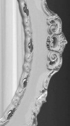 Casa Padrino specchio da parete barocco di lusso grigio chiaro / argento 84 x 4 x H. 104 cm - Specchio Ovale in Stile Antico - Prezioso e Magnifico
